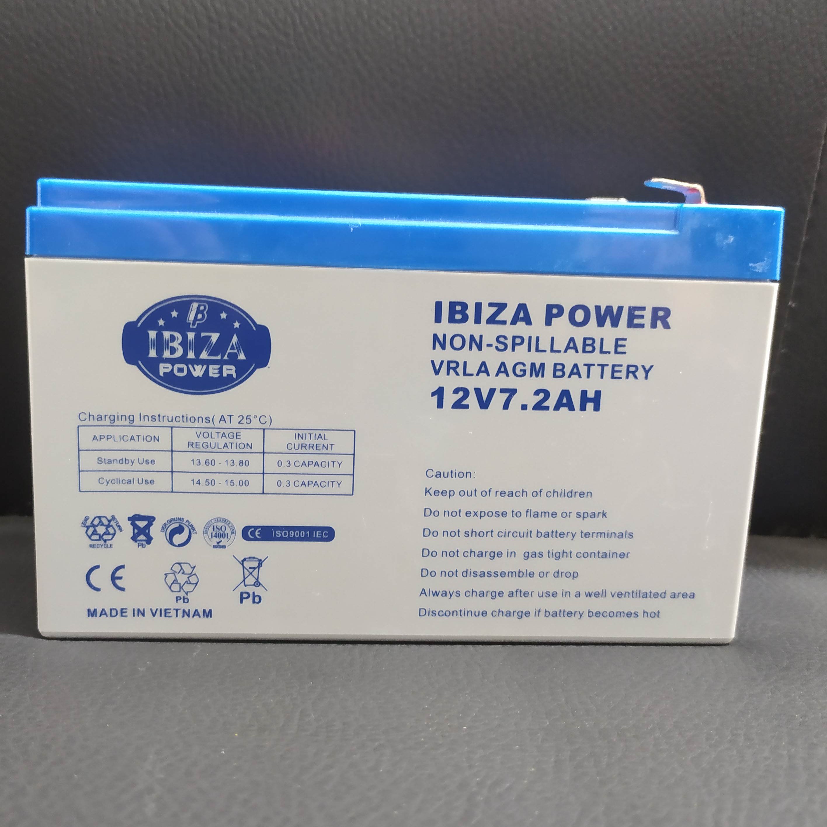 باطری سیلد اسید ایبیزا پاور 12ولت 7.2آمپر ساعت 