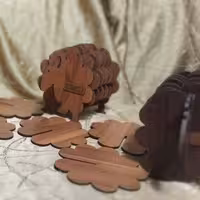 زیرلیوانی  چوبی طرح بره NEDAWOO  در رنگ گردویی روشن و تیره