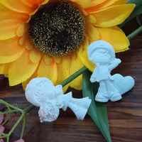 بیس خام و قالب دختر پسر گل فروش