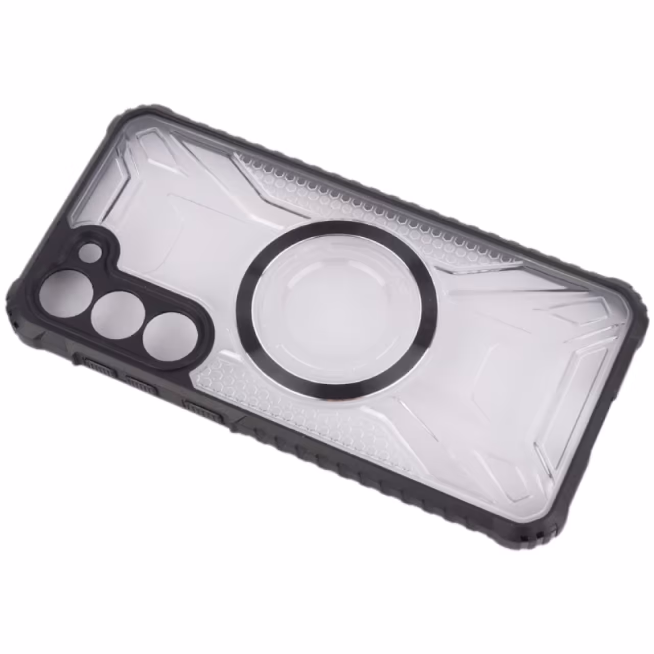 کاور مدل شفاف طرح دار MagSafe محافظ لنزدار مناسب برای گوشی موبایل سامسونگ مدل Galaxy S23 Plus