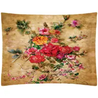 بالش الیاف ویسکوز ضد حساسیت با رویه مخمل طرح گل مدل P2-825 سایز 70x50 شرکت تولیدی رنس