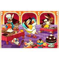 فرش ماشینی کودک کلاریس طرح آشپزخانه حیوانات کد 100211