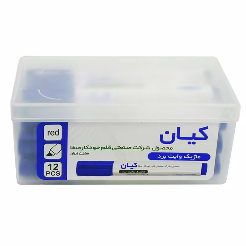 ماژیک وایت برد کیان نوک تخت رنگ آبی بسته 12 عددی &ndash; قیمت و خرید | برایتو