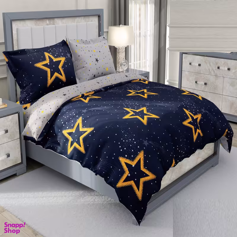 سرویس خواب طرح ساتین پنبه پلاس کد 189 یک نفره چهار تکه