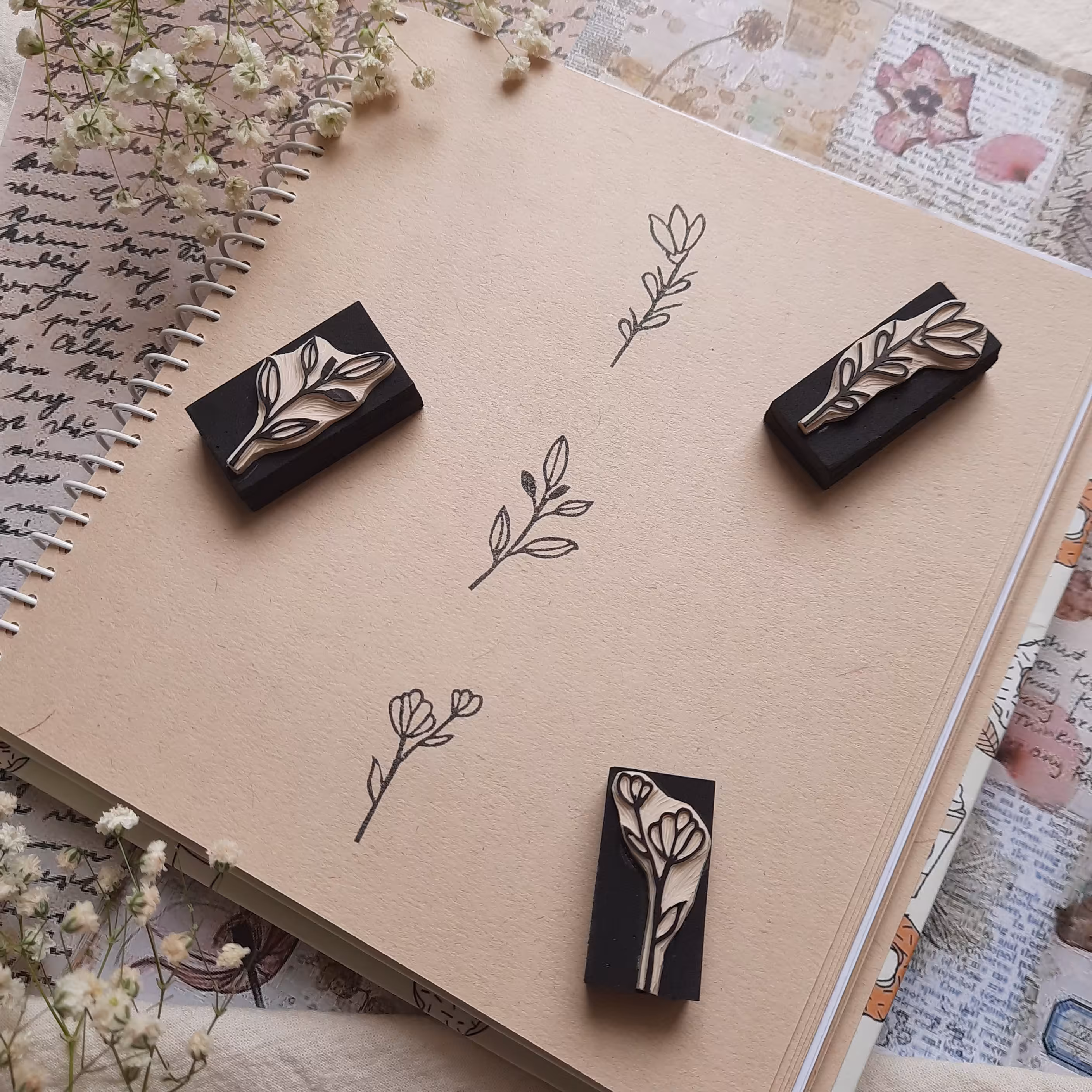 مهر شاخه گل در سه طرح