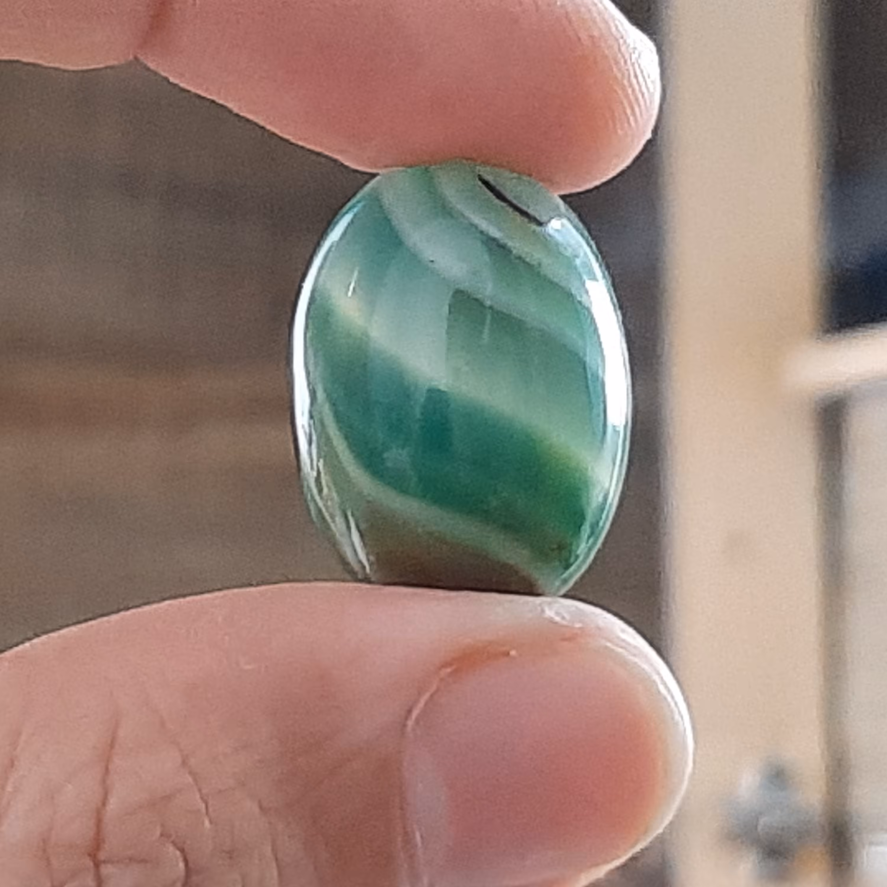 سنگ سه پوست عقیق سبز اصل معدنی بسیار زیبا 