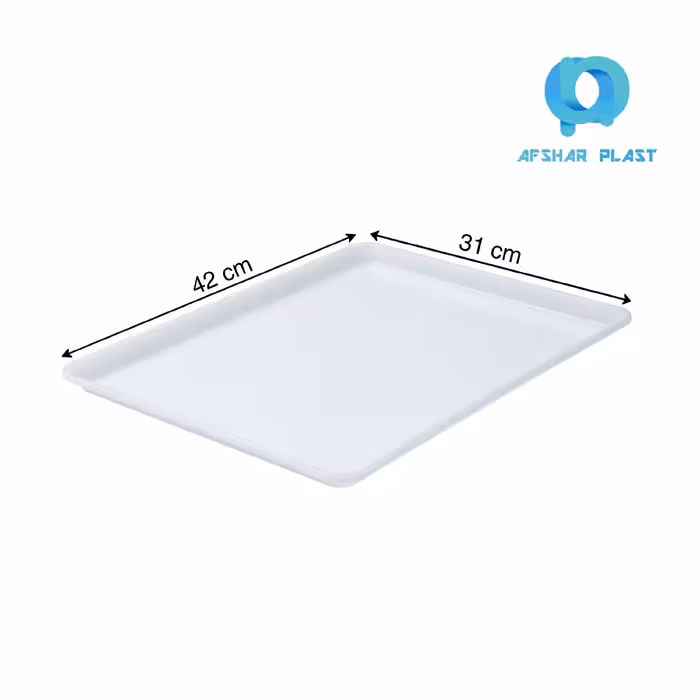 سینی قنادی پلاستیکی سایز 42 در 31 بسته 6 عددی رنگ سفید سفارش فقط از طریق پست پیشتاز