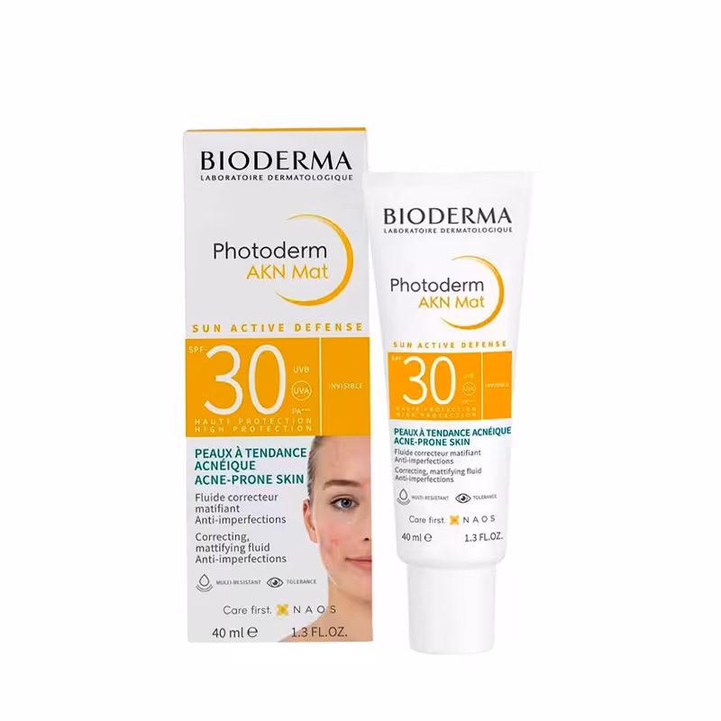 کرم ضد آفتاب مدل Photoderm Akn Mat Spf 30 بایودرما 40 میل
