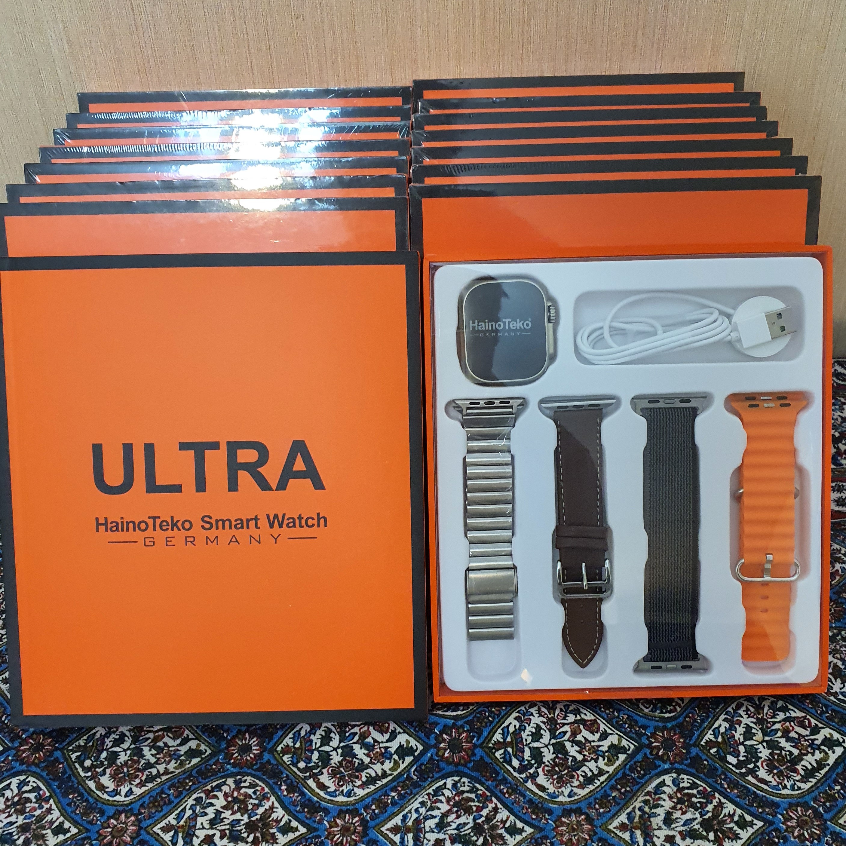 اپل واچ T94 ULTRA MAX ساعت هوشمند ساخت المان با 4 بند چرم و فلزی کاملا مشابه اصلی دارای پیچ پشت و قفل بند  با کیفیت عالی