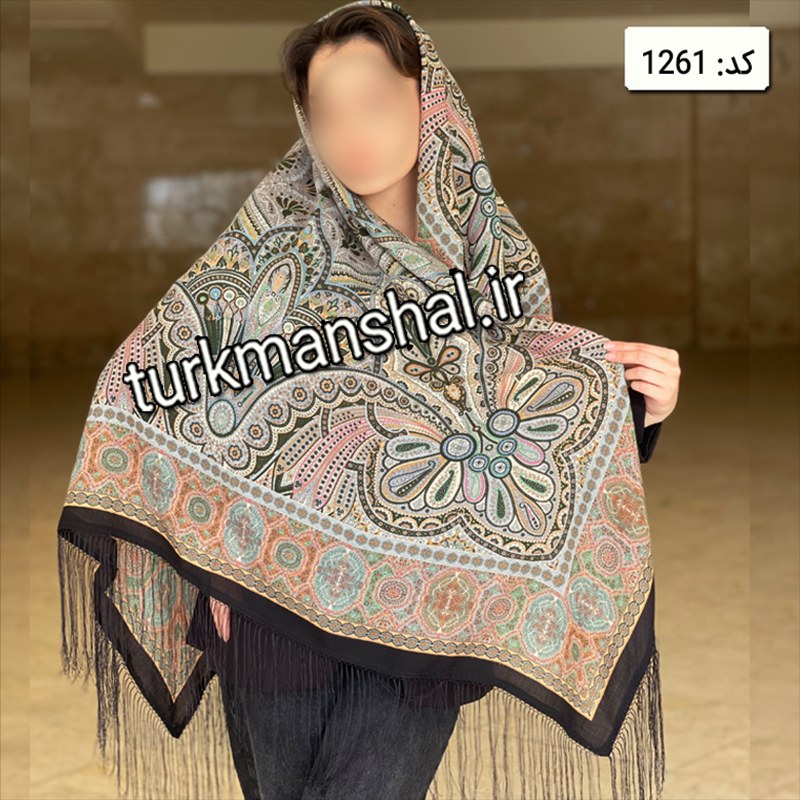روسری ترکمن ابریشمی (ایتالیایی) کد 1261