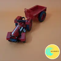 ماکت تراکتور حمل کاه فلزی قرمز kdw