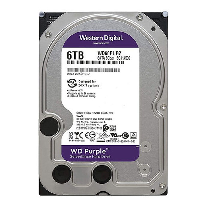 هارددیسک اینترنال وسترن دیجیتال مدلPurpleظرفیت 6 ترابایت گارانتی 12 ماه شرکتی