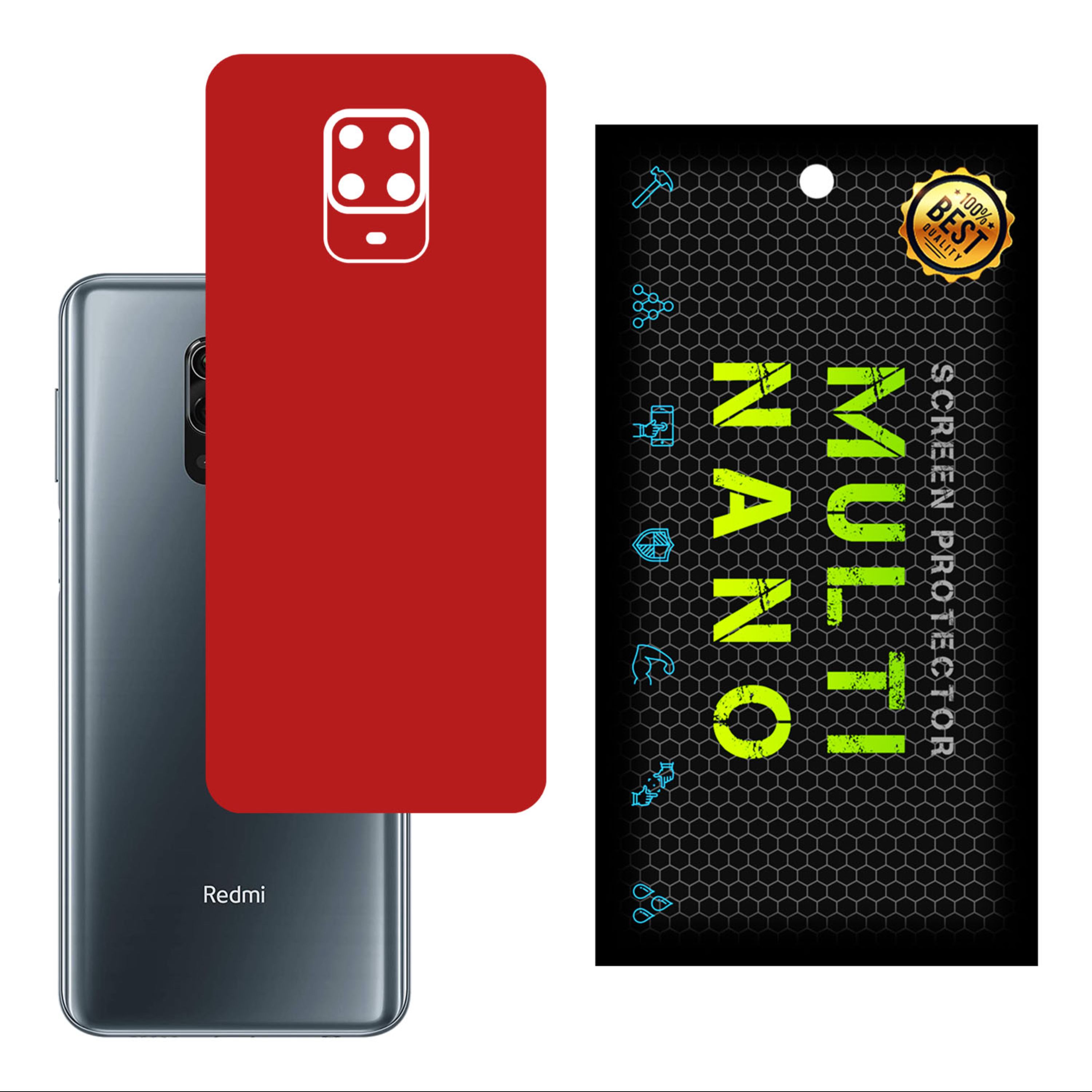 برچسب پوششی MultiNano مدل X-F1M-Red برای پشت موبایل  شیائومیRedmi Note9pro   
