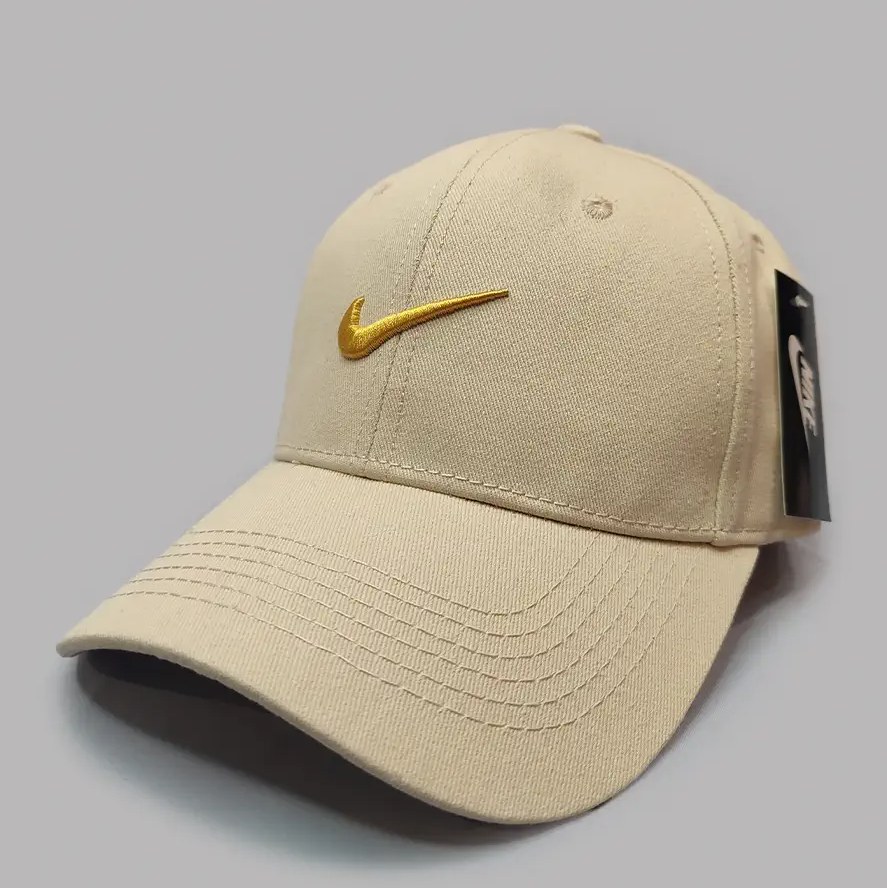 کلاه کپ کتان رنگ کرم مدل Nike خاص کد 5267