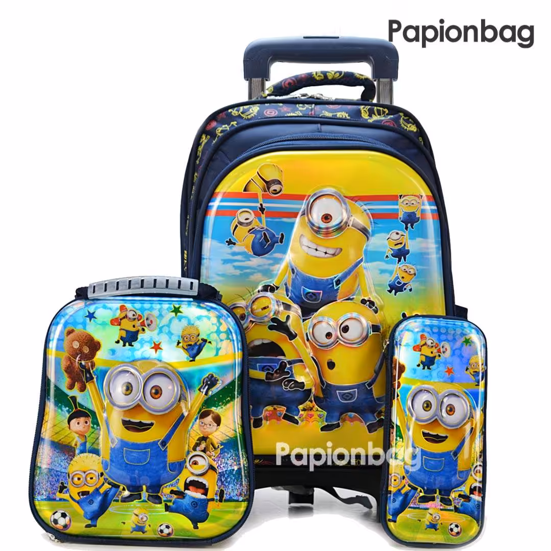 ست کیف مدرسه پسرانه چرخدار خارجی مینیون