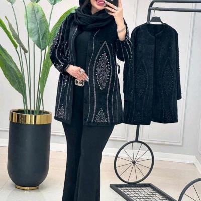 مانتو مجلسی مخمل مدل مانتو کتی مجلسی مخمل نگین کاری روژان