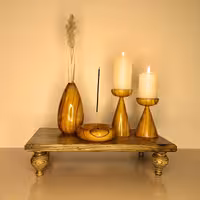 شمعدان گلدان و عود سوز چوبی(پس کرایه)