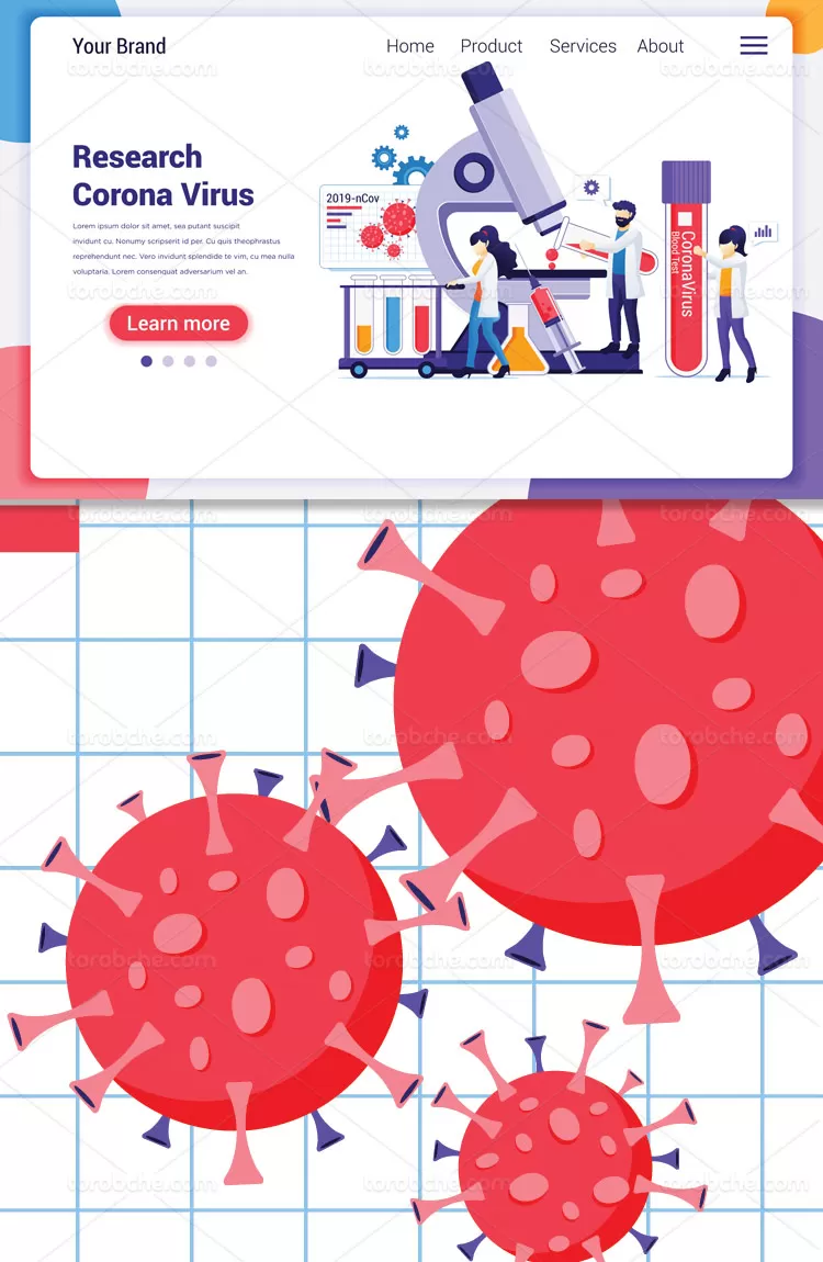 وکتور کرونا ویروس با کیفیت | گرافیک با طعم تربچه