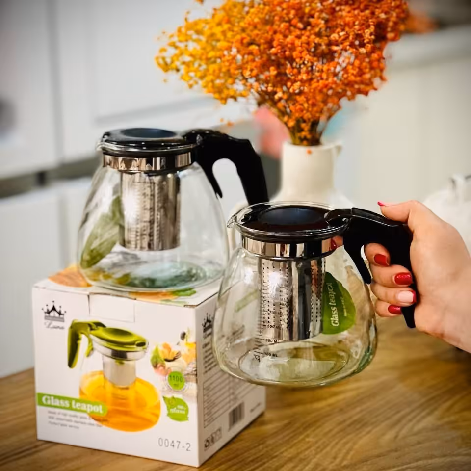 قوری پیرکس شعله غیر مستقیمکیفیت عالی همراه با جعبه کادوعی 