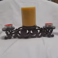 جاشمعی چوبی معرقکاری شده رنگ تیره شماره 2