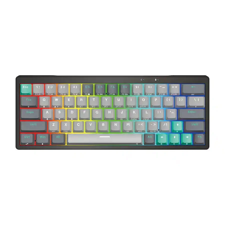 کیبورد بیسیم گیمینگ فنتک مدل ATOM PRO63 MK912 Blue Switch