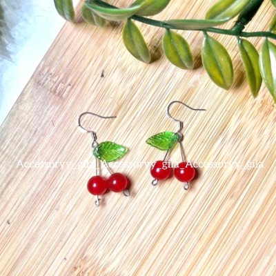 گوشواره گیلاس و برگ
