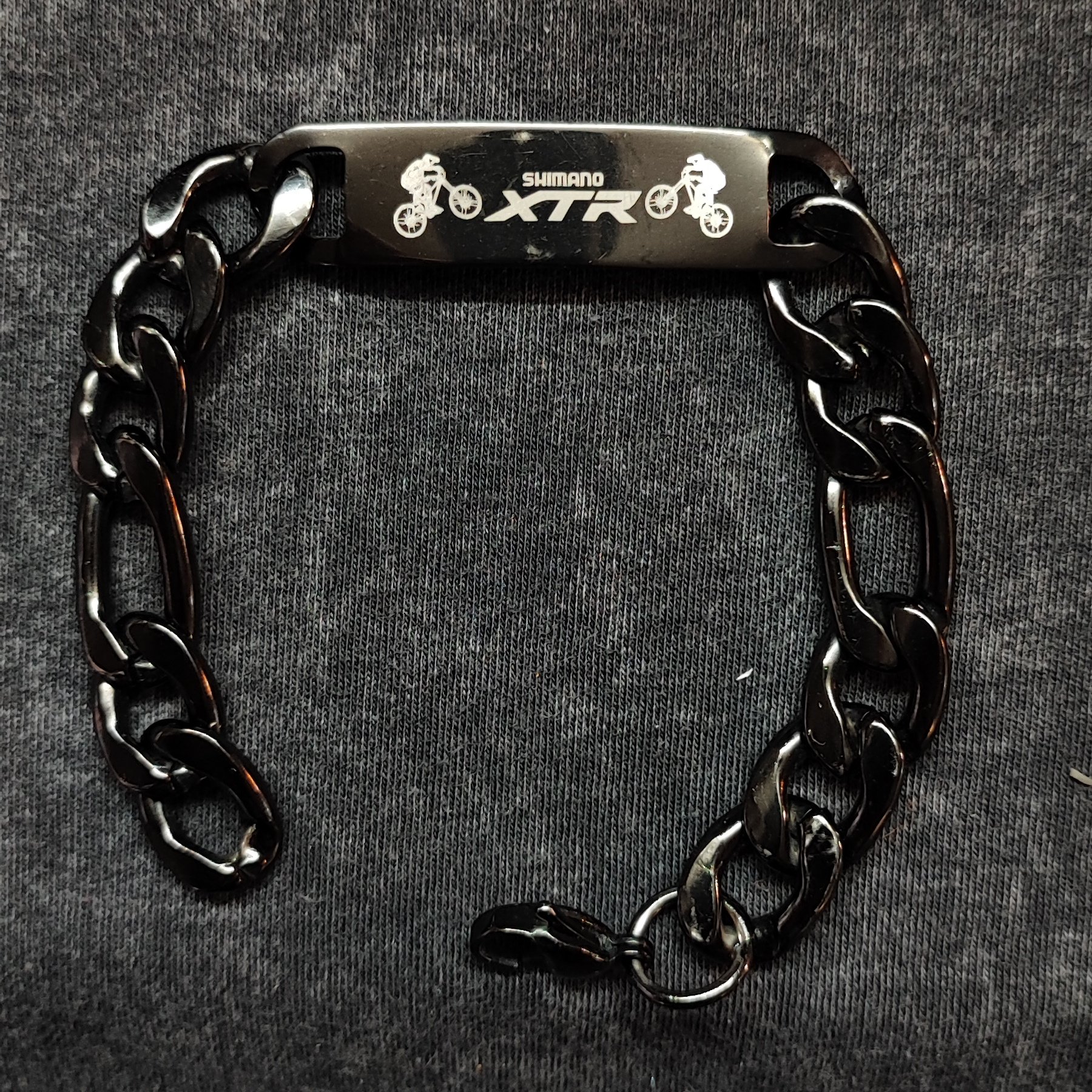 دستبند کارتیر استیل مشکی سایز بزرگ دستبند کارتیر قابل حکاکی  دستبند ورزشی