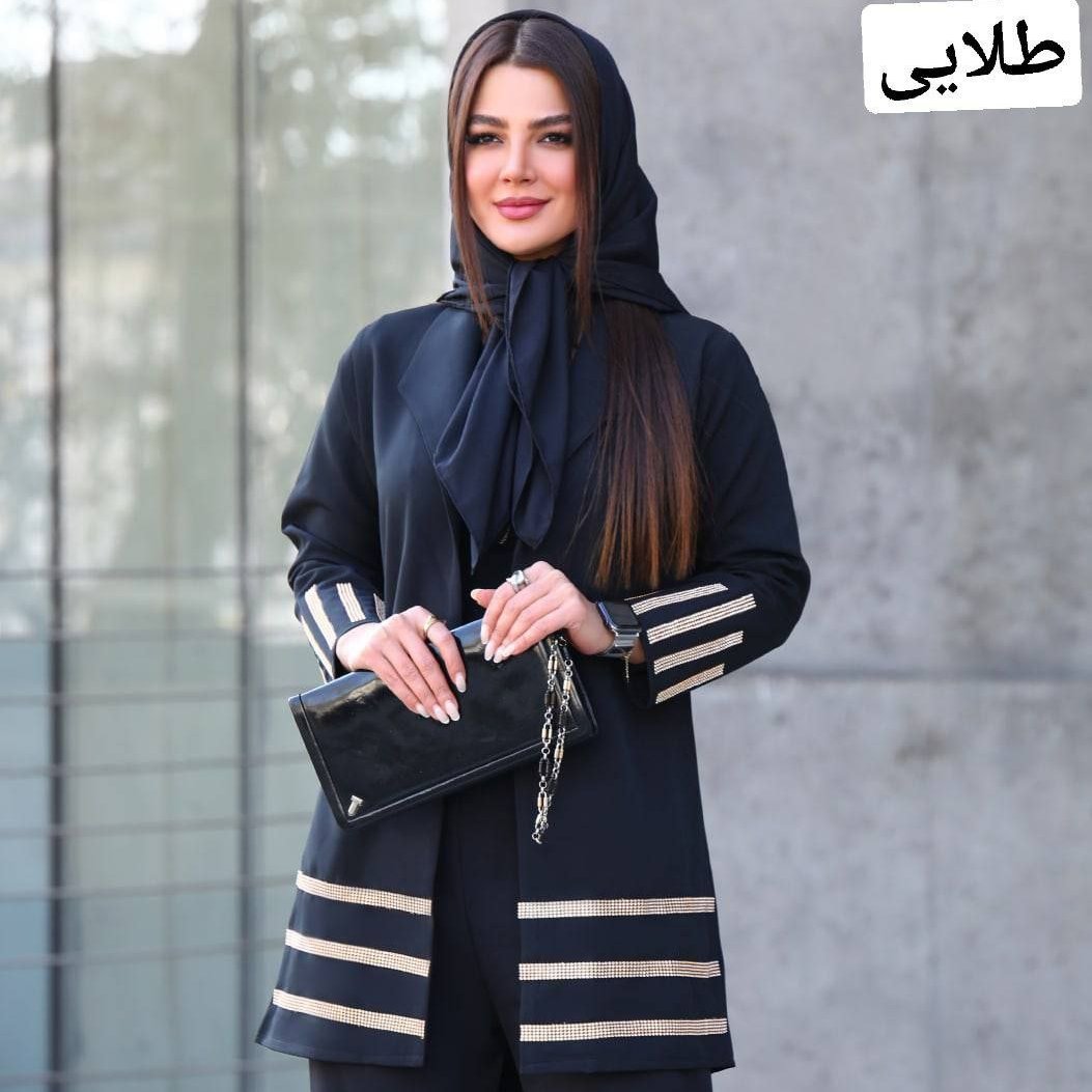 مانتو کتی زنانه طرح سحر همراه با شلوار با ارسال رایگان
