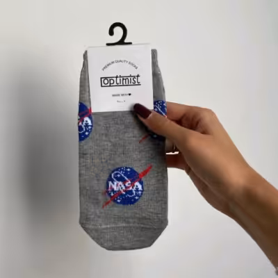 جوراب مچی ناسا طوسی نخ پنبه فری سایز