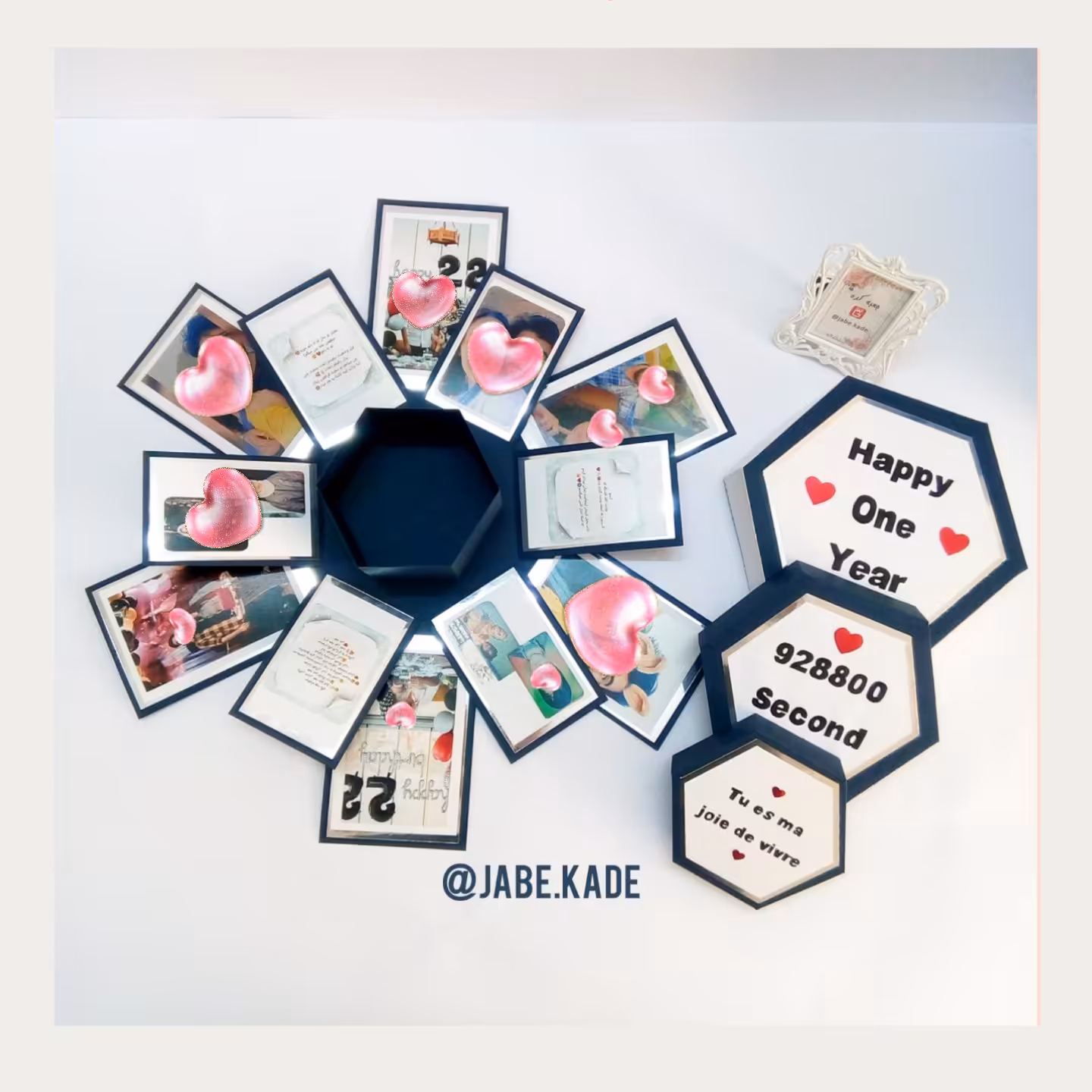 جعبه سورپرایز هشت ضلعی برای عکس و متن