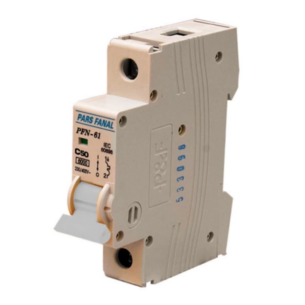 فیوز مینیاتوری تک فاز 50 آمپر پارس فانال