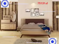 سرویس خواب ام دی اف کد75131شامل تخت/پاتختی/دراور/قاب اینه