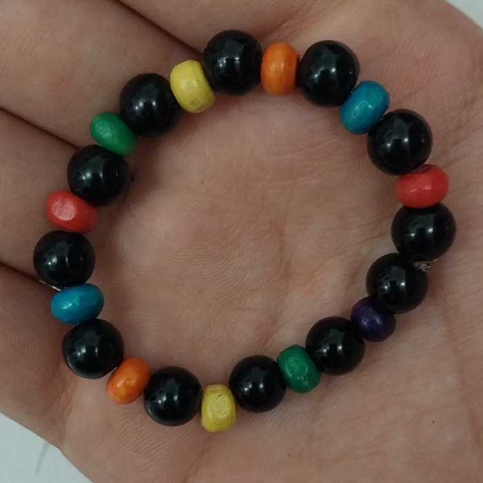 خرید و قیمت دستبند اونیکس به همراه مهره های رنگارنگ  کد 19