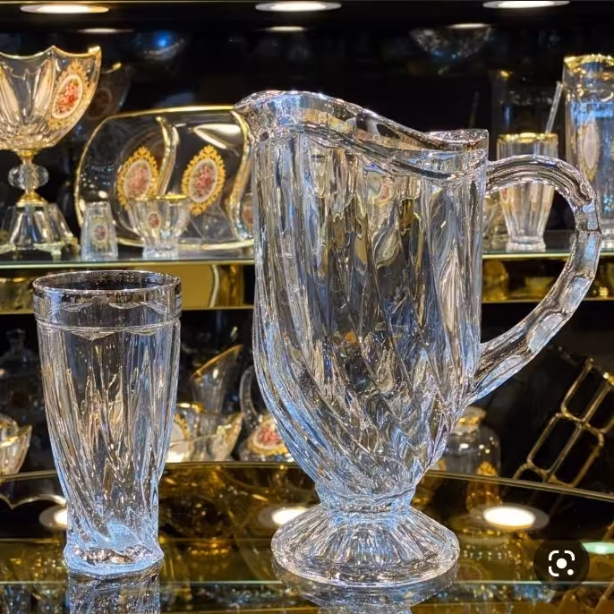 پارچ لیوان تولیپ لب نقره ای