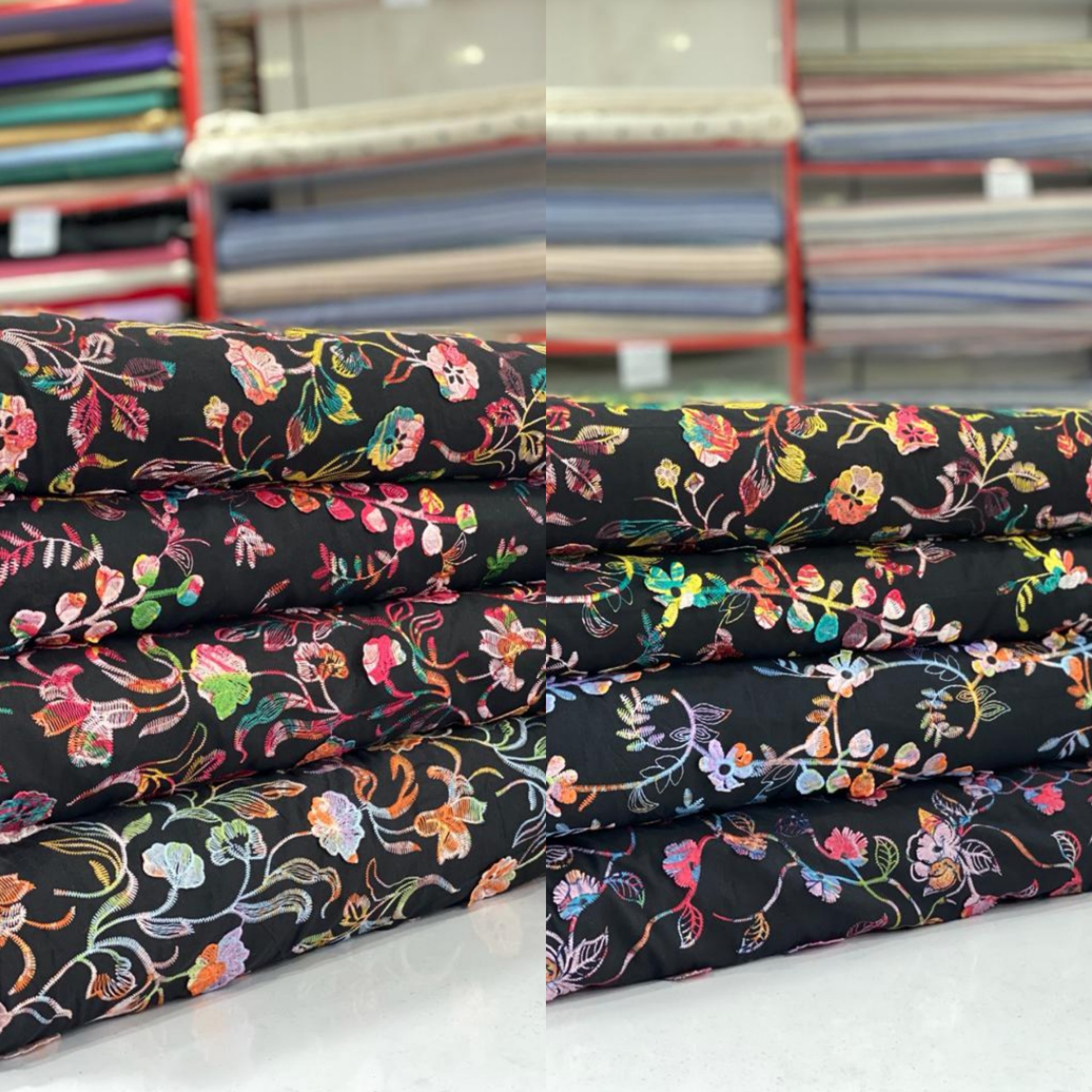 پارچه نخ گلدوزی