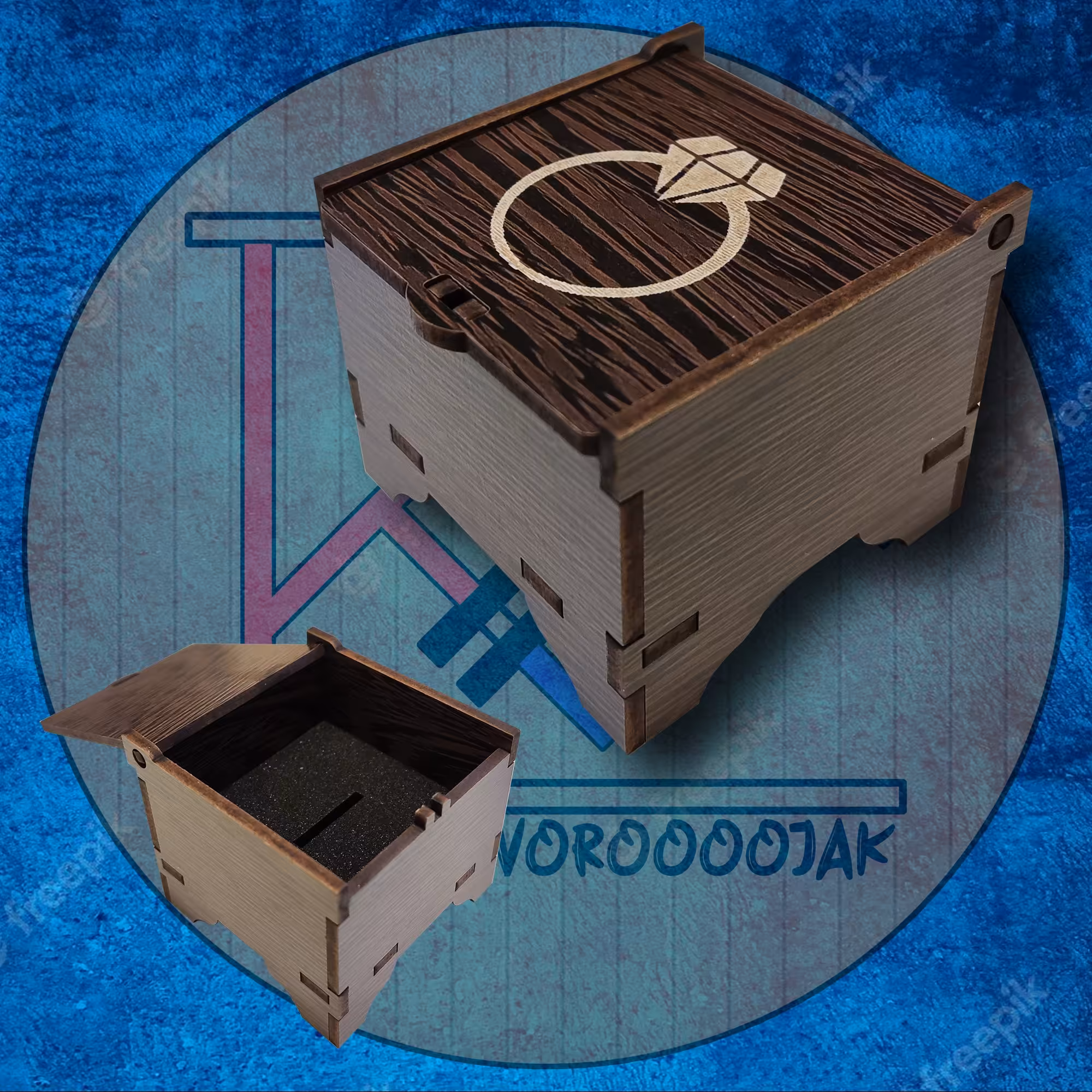 جعبه انگشتر پایه دار  کد a1 