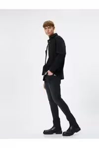 شلوار جین مشکی مردانه سیاه Skinny Fit Michael Jean Koton