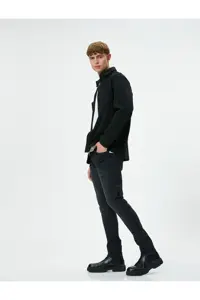 شلوار جین مشکی مردانه سیاه Skinny Fit Michael Jean Koton