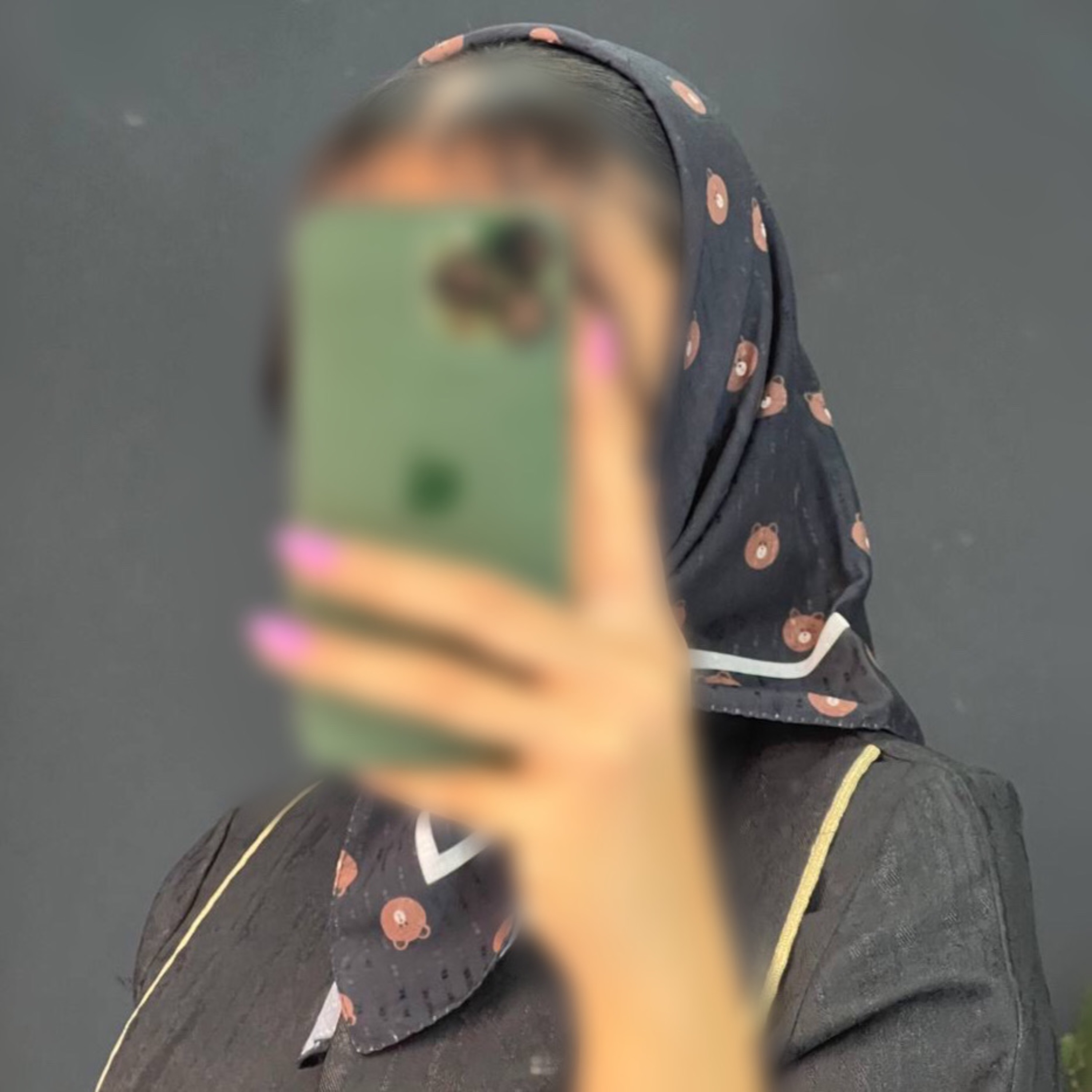 مینی اسکارف نخی تدی عروسکی فانتزی مشکی قهوه ای