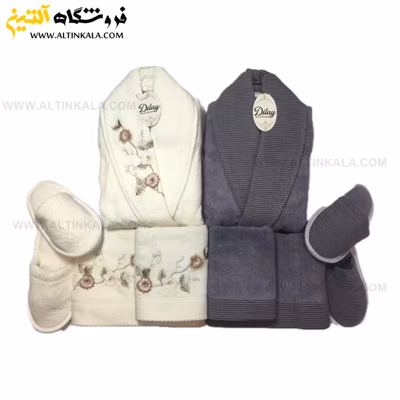 سرویس حوله عروس و داماد 10تکه گلدوزی سه بعدی برند DILAY