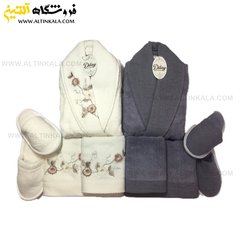 سرویس حوله عروس و داماد 10تکه گلدوزی سه بعدی برند DILAY