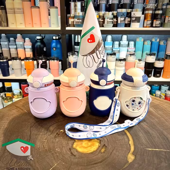 فلاسک سفینه نی دار بند دار کاور سیلیکونی 380 میل