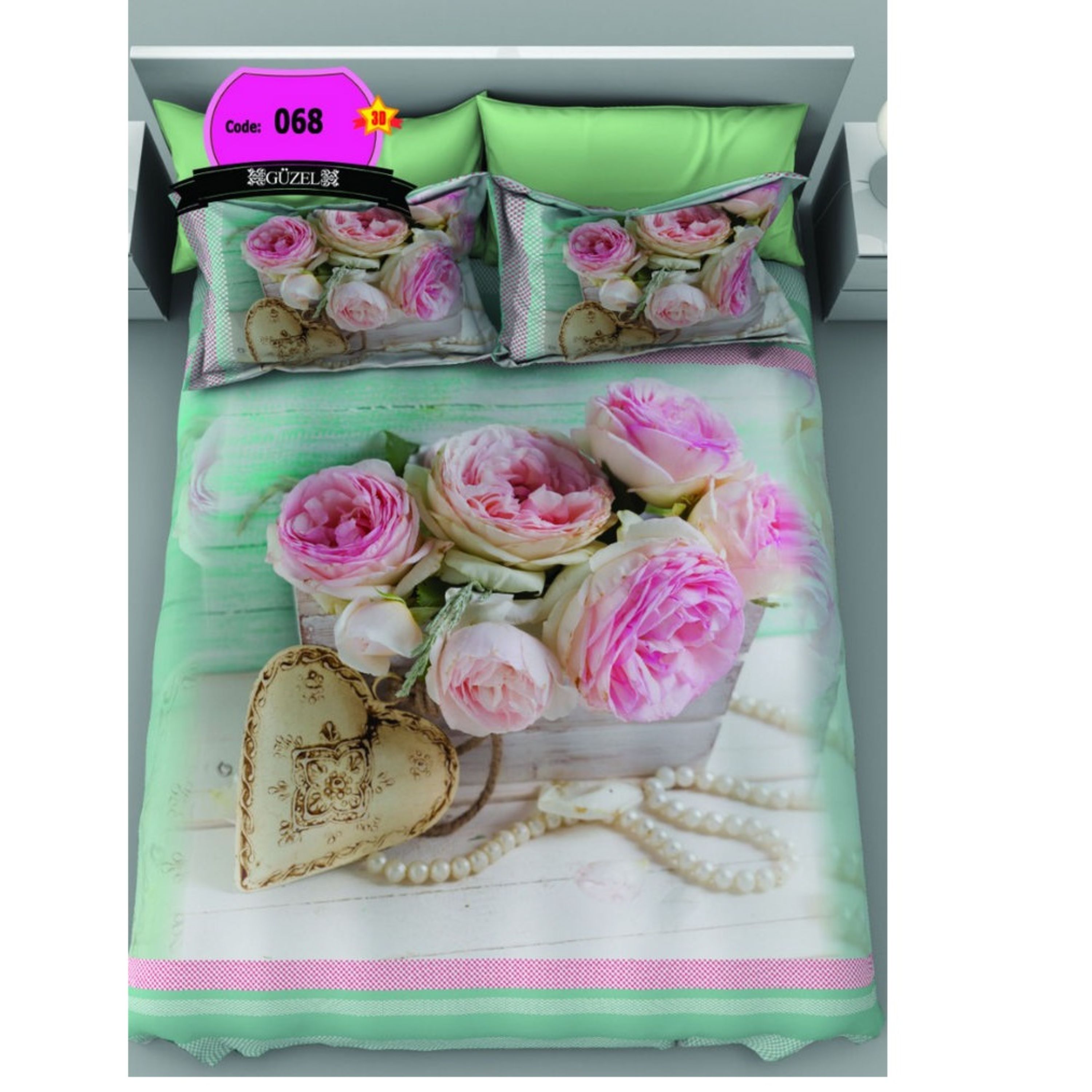 روتختی دونفره سه بعدی برند گوزل 7 تکه کد 68