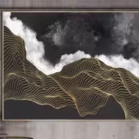 تابلو دکوراتیو برجسته نقاشی شده بادست ضد آب سایز 100 در 70 با قاب 