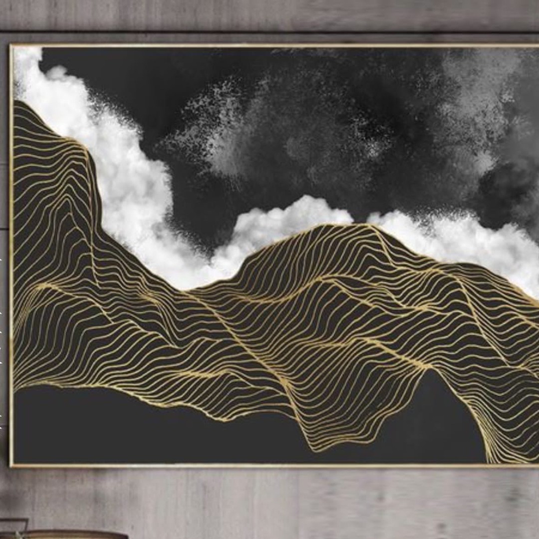 تابلو دکوراتیو برجسته نقاشی شده بادست ضد آب سایز 100 در 70 با قاب