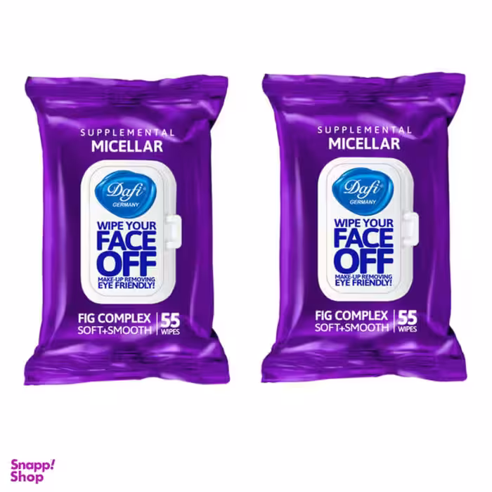 دستمال مرطوب دافی (Dafi) مدل Micellar مجموعه 2 عددی