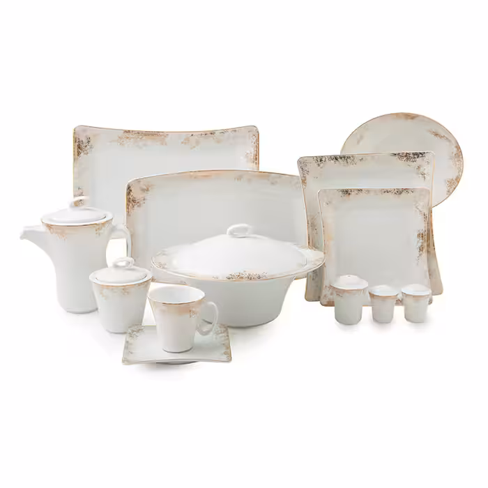 سرویس چینی زرین 12 نفره کامل کلودیا وینچی (97 پارچه)