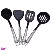 سرویس کفگیر و ملاقه اف بی ویژن مدل دسته استیل 4 پارچه