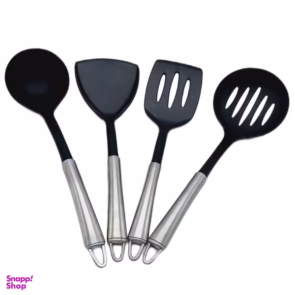 سرویس کفگیر و ملاقه اف بی ویژن مدل دسته استیل 4 پارچه