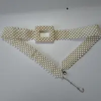 کمربند مرواریدی سفید نباتی